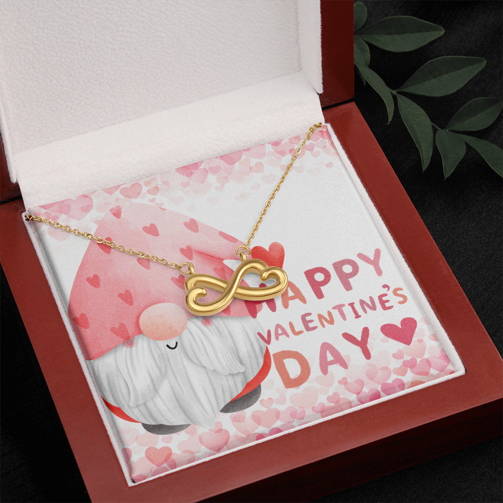 Gnome Sweet Gnome, You're My Valentine! Valentines Day Gift Necklace and Message Box.